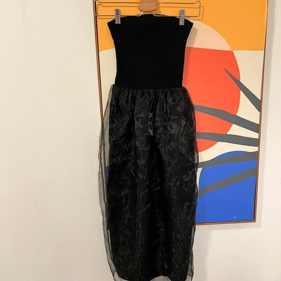 Knit Tube top cocktail Dress in black - Picture 3 of 9